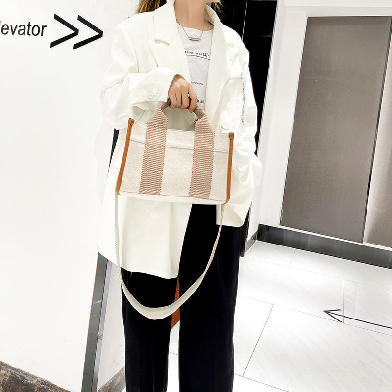 Women's Spring Fashion Korean Vintage Canvas Large Handbags