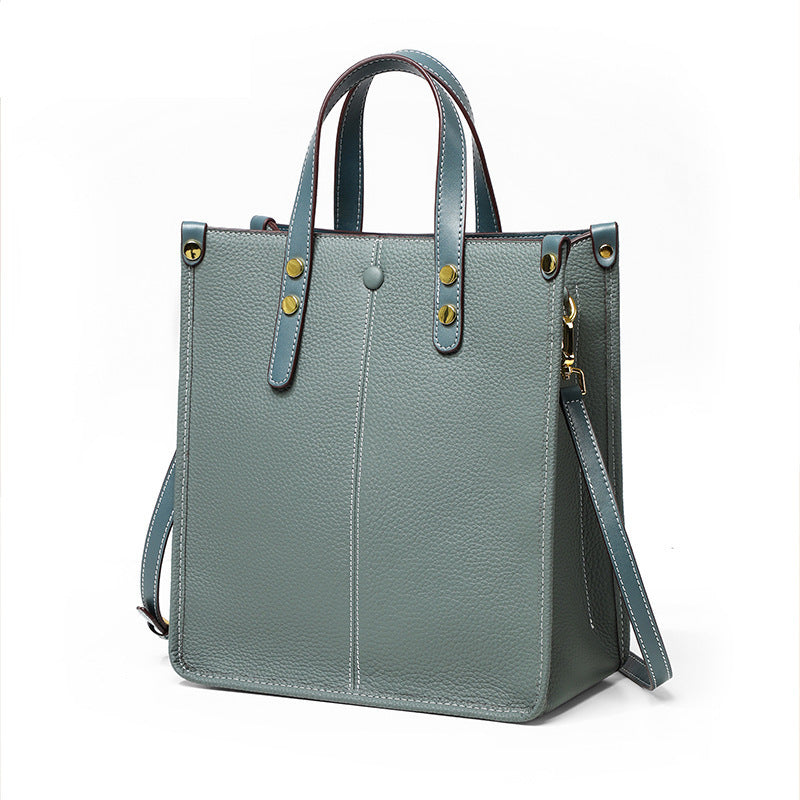 Women's Leather Business First Layer Cowhide Soft Handbags
