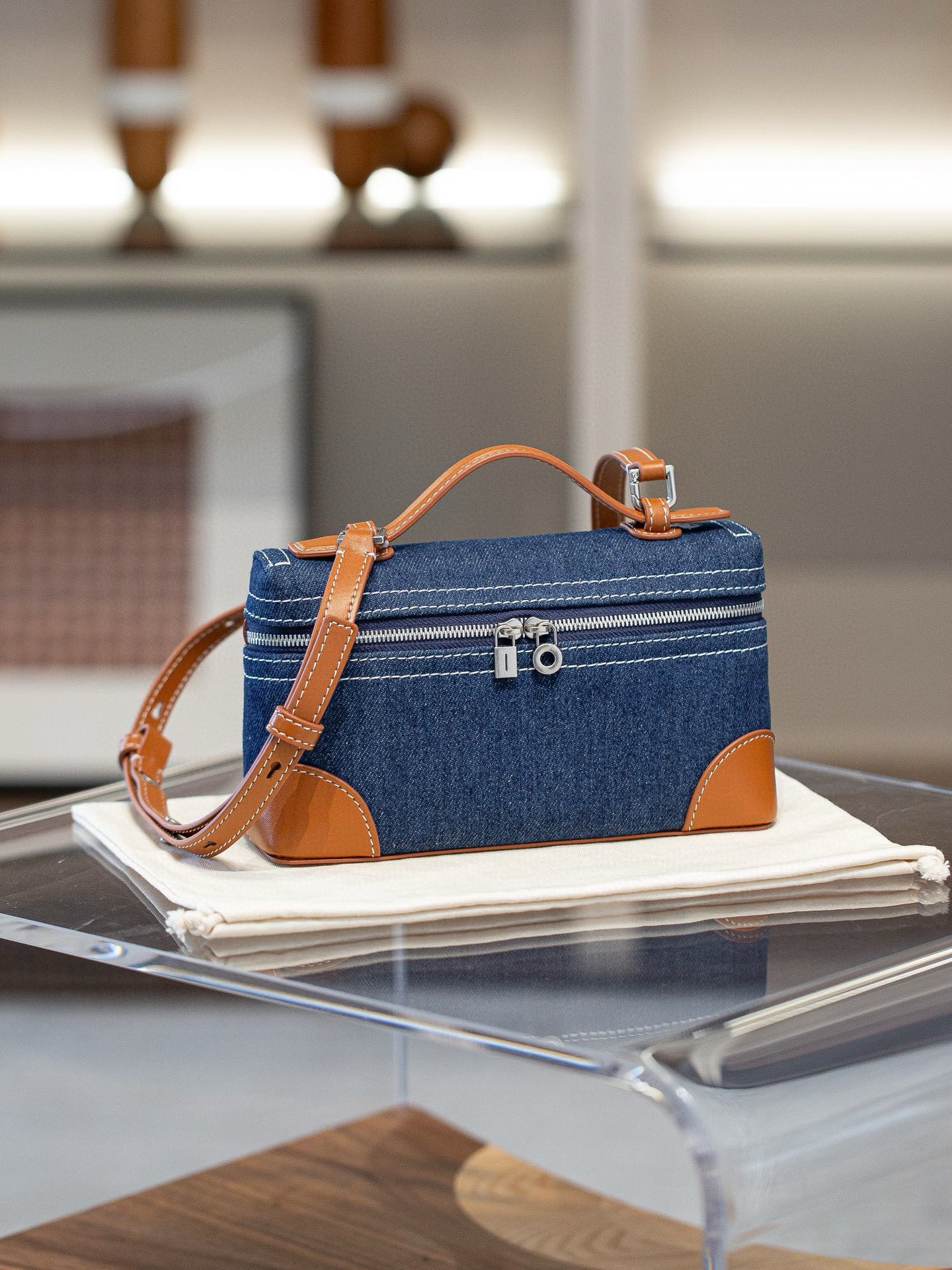 Women's High-grade First Layer Cowhide Lunch Box Bags