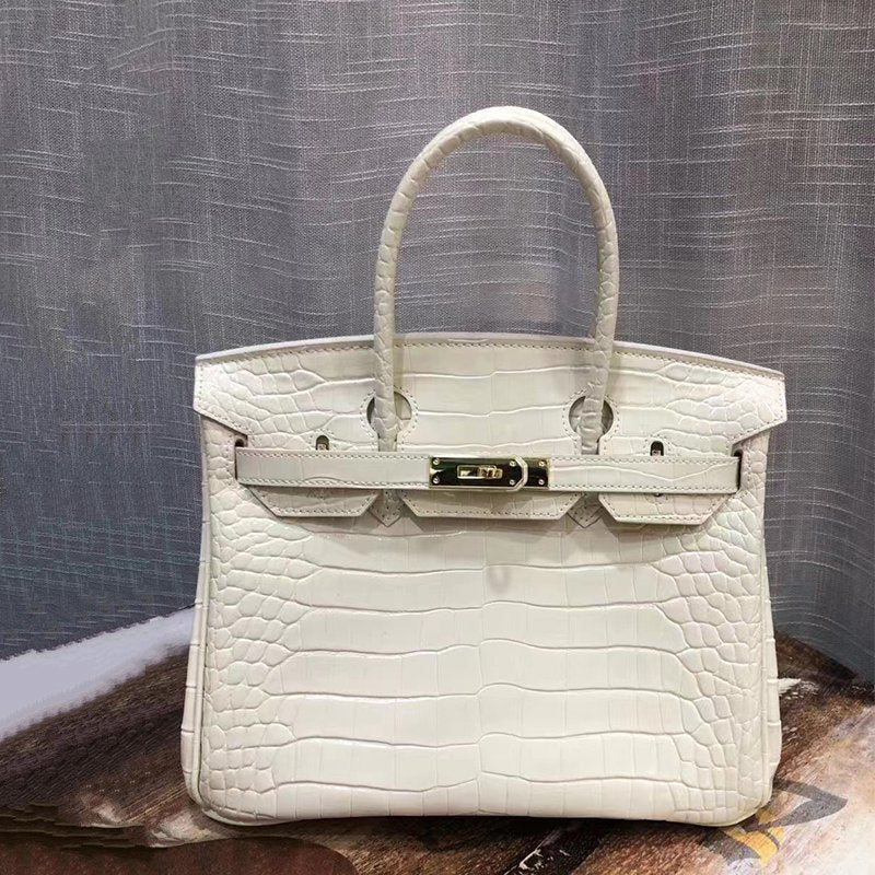 Women's Fashion Crocodile Pattern Genuine Leather Cow Bags