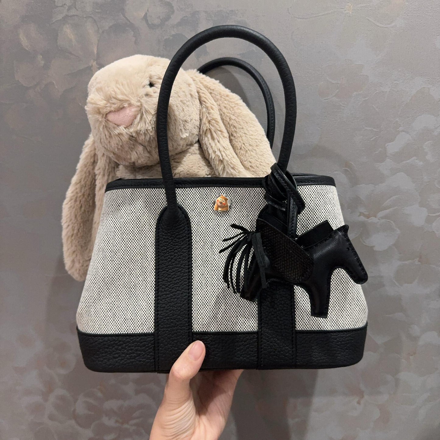 Women's Versatile Leather Stitching Canvas Fashion Shoulder Bags