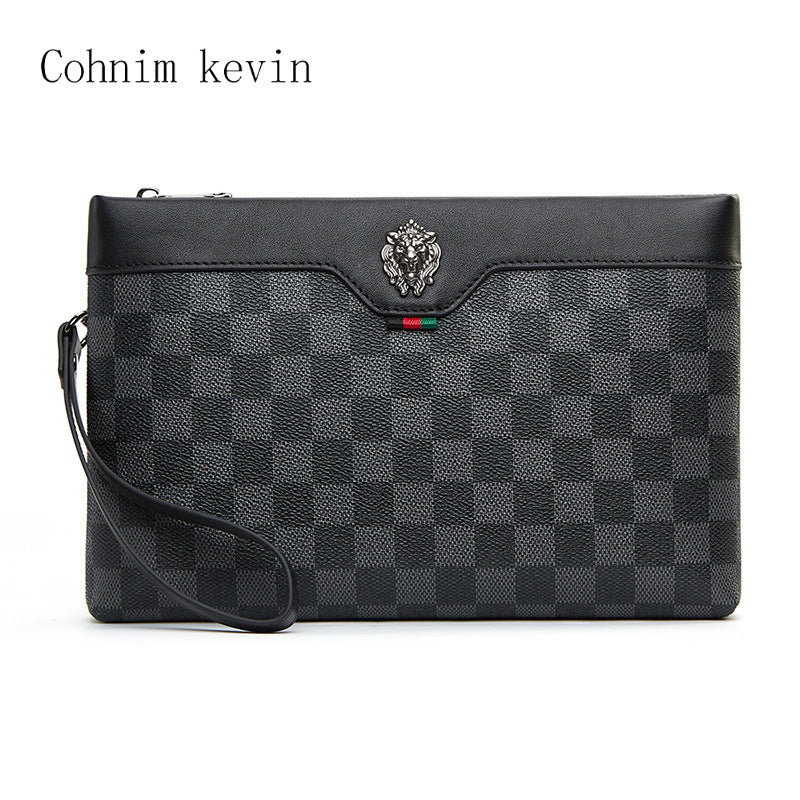 Men's Live Clutch Business Classic Plaid Men's Handbags
