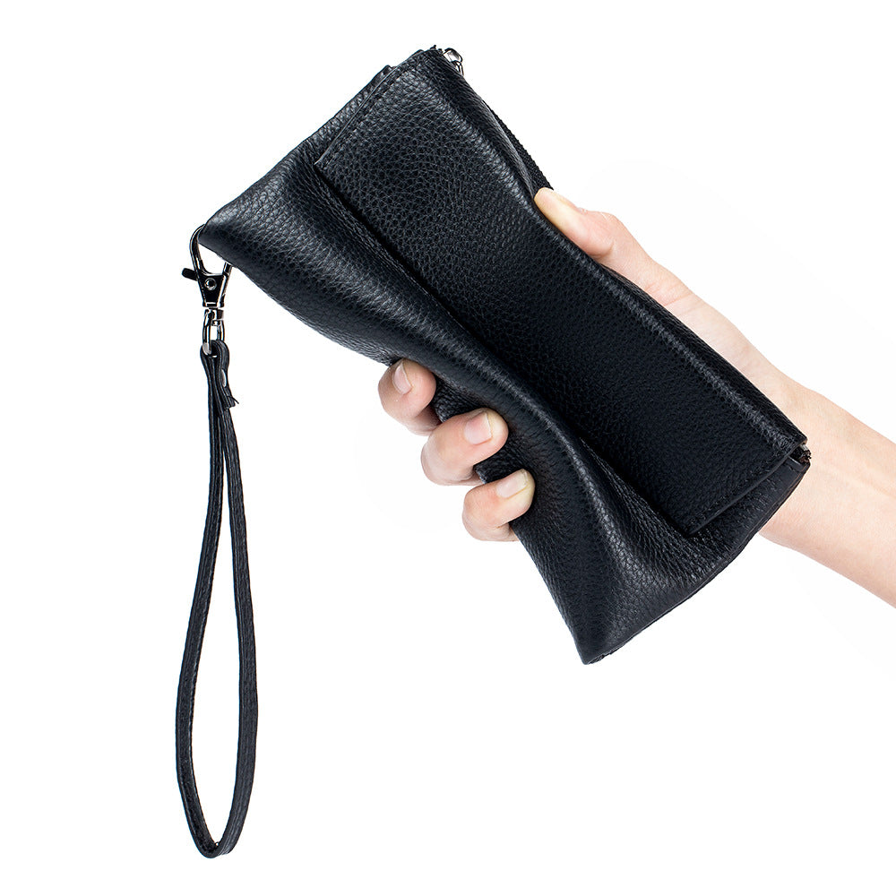 Genuine Leather Soft Long Fashionable Large Ladies Wallets