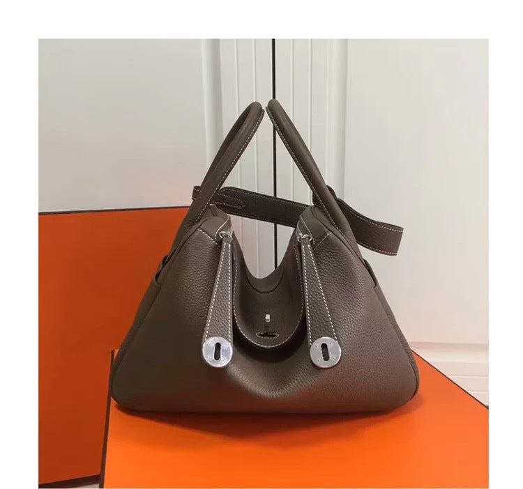 Fashion Trendy Portable Litchi Grain Cowhide Bags