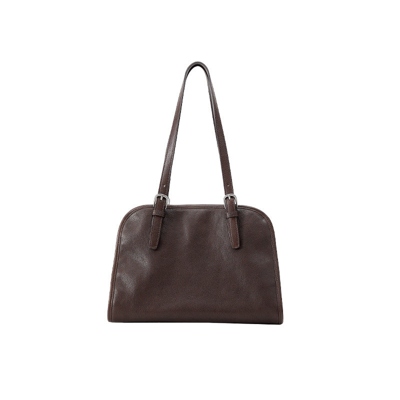Women's Vegetable Tanned Cattle Leather Ingot Bowling Shoulder Bags