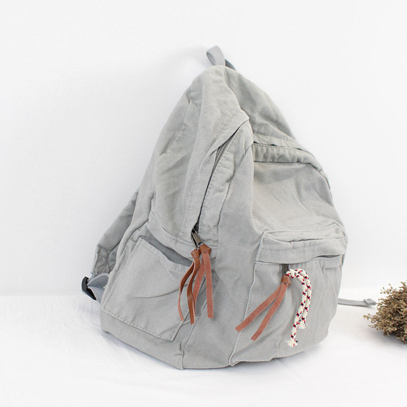 Style Washed Canvas Simple Mori Literary Backpacks