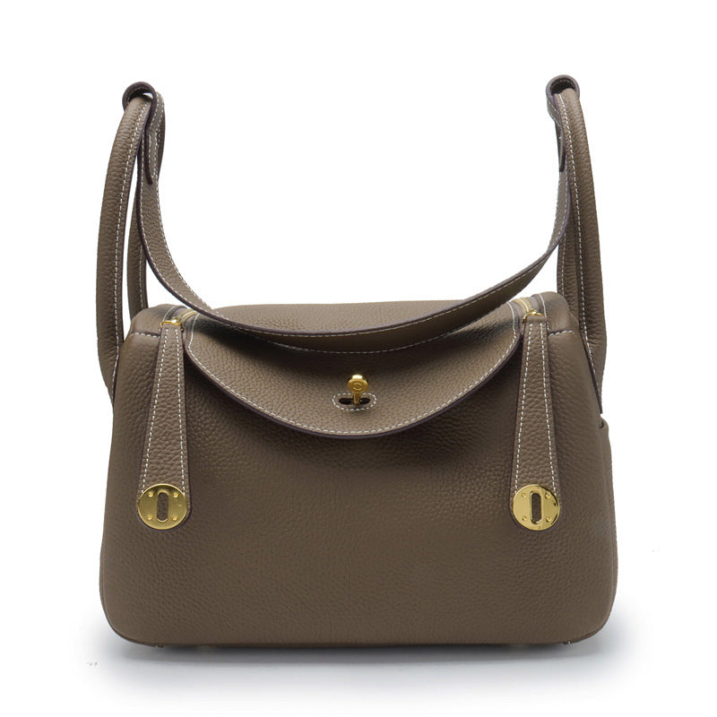 Layer Cowhide Lychee Pattern Lindy Doctor Genuine Leather Crossbody Bags