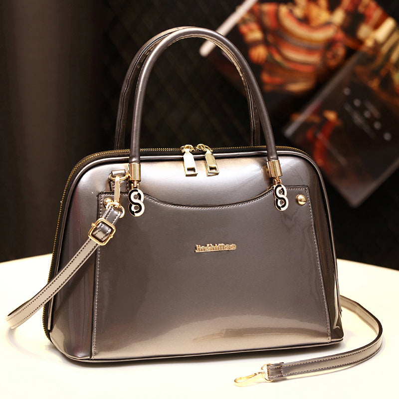 Women's Bright Leather Shell Big Simple Fashion Handbags