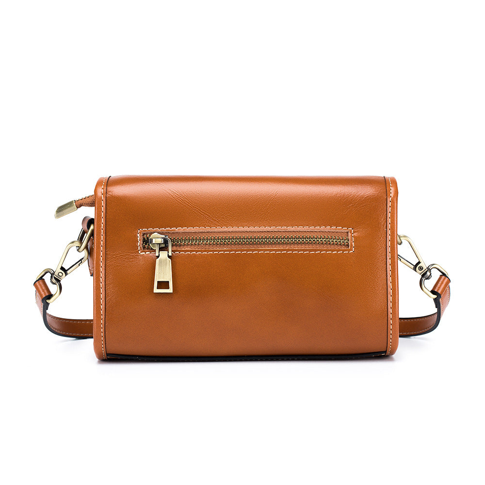 Women's Top Layer Vegetable Tanned Leather Niche Crossbody Bags