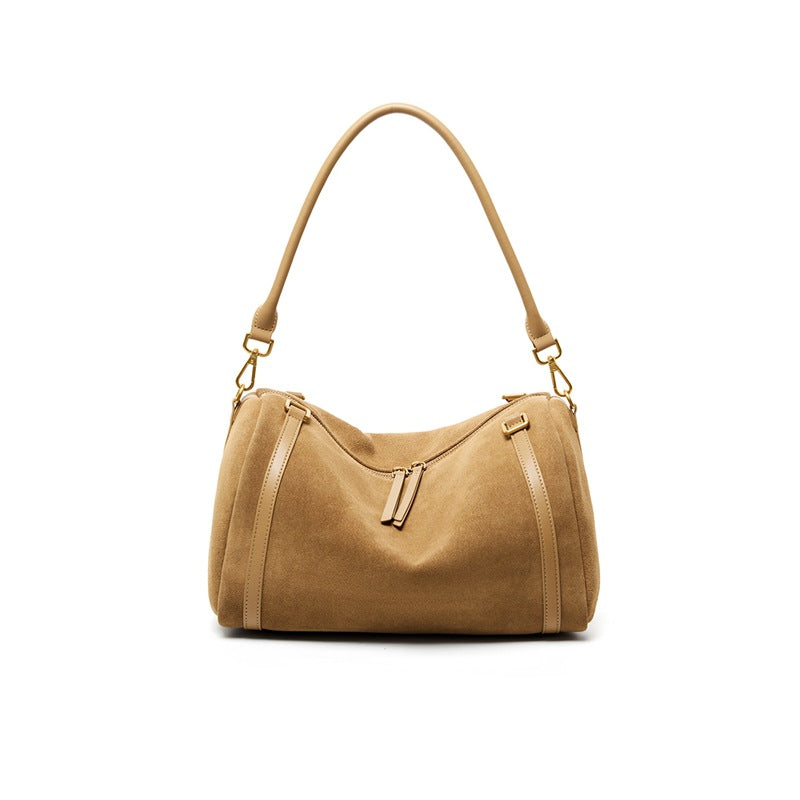 Leather Boston Pillow Large Capacity Commuter Shoulder Bags