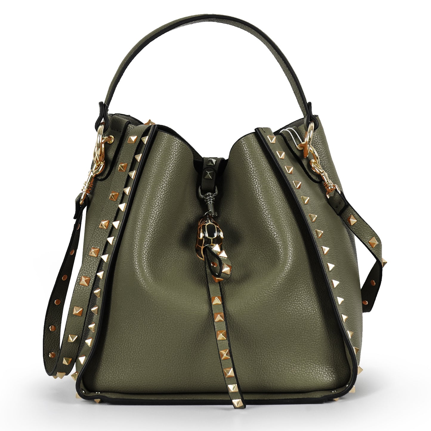 Women's Cow Leather Rivet Vintage Leopard Head Crossbody Bags