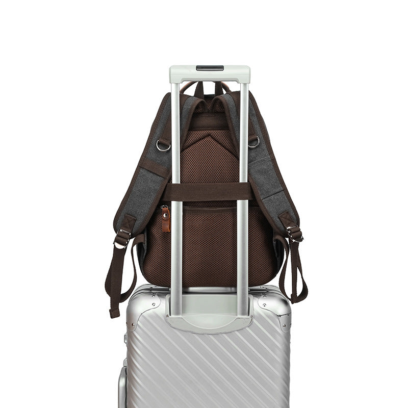 Men's New Trendy Canvas Portable Computer Backpacks
