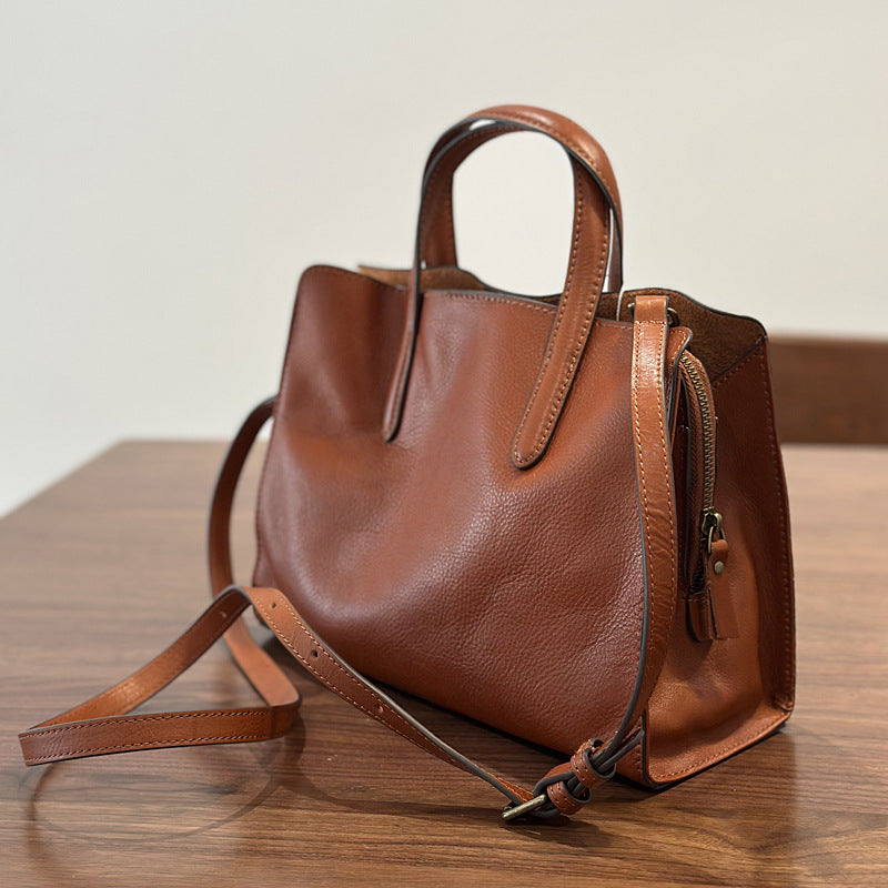 Women's Spring First Layer Cowhide Easy Matching Handbags