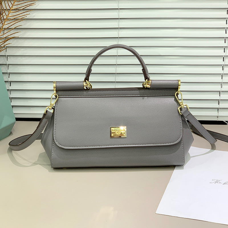 Women's Print Horizontal Solid Color Portable Cowhide Genuine Backpacks