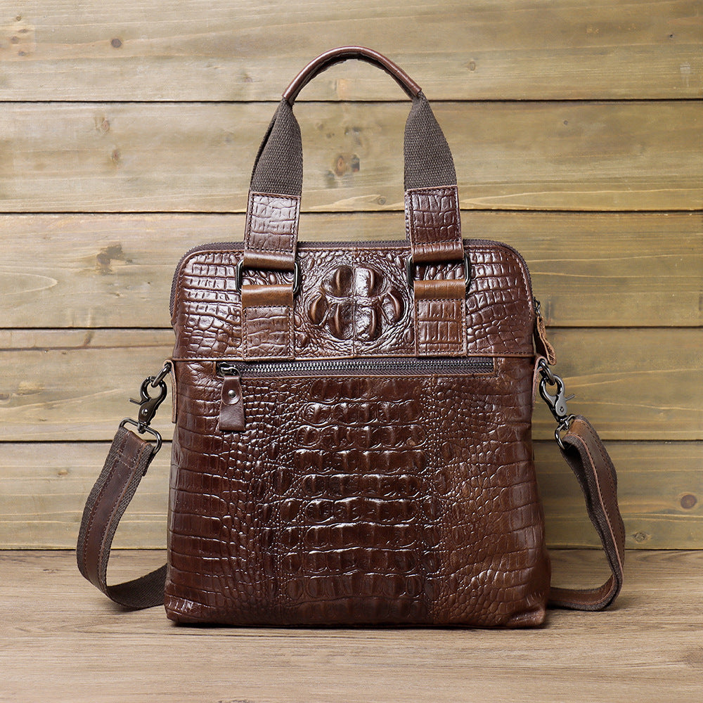 Men's Oil Wax Leather Vertical First Layer Bags