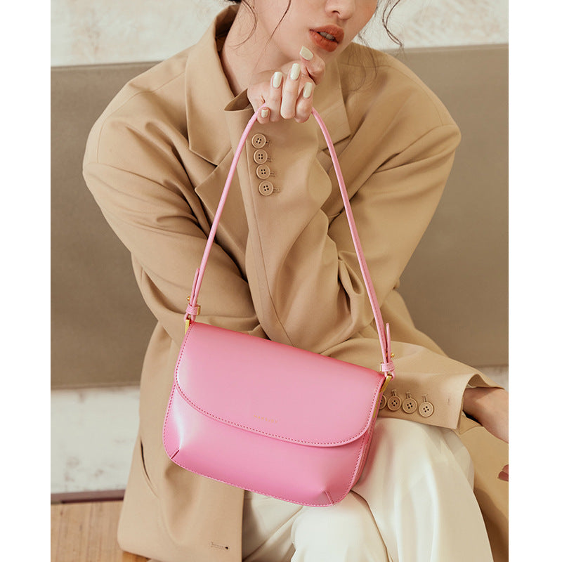 Women's Sense Underarm Cowhide Fashion File Genuine Bags