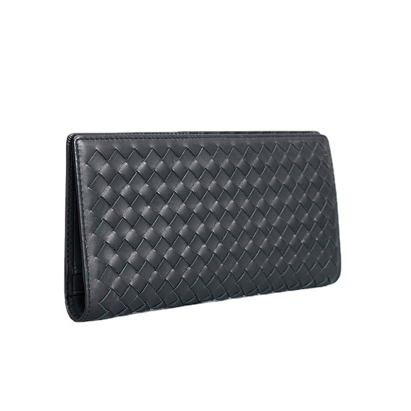 Men's Authentic Leather Weave First Layer Cowhide Men's Wallets