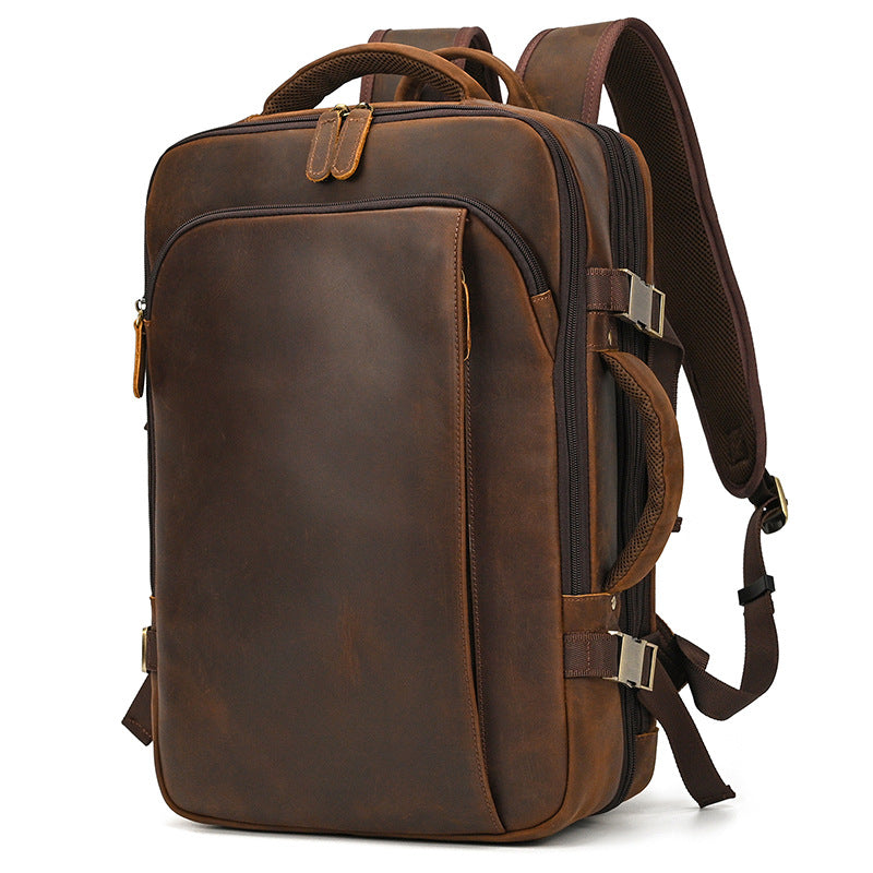 Men's Horse Leather Vintage Genuine Large Capacity Backpacks