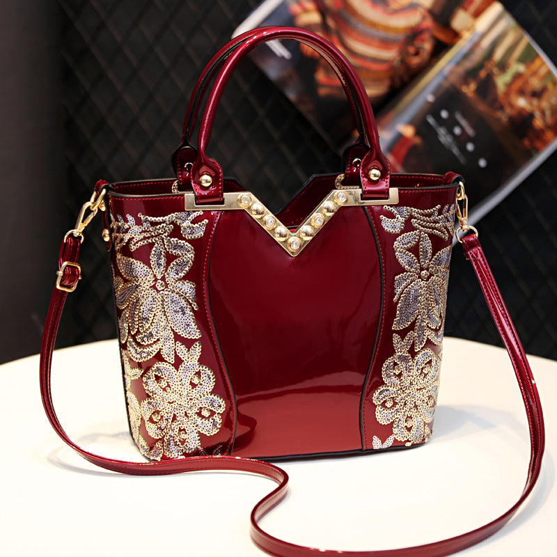 Women's Bright Leather Large Capacity Fashion Direct Bags