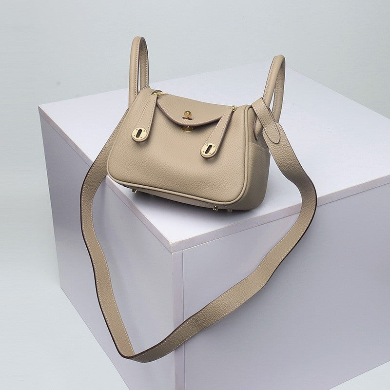 Layer Cowhide Lychee Pattern Lindy Doctor Genuine Leather Crossbody Bags