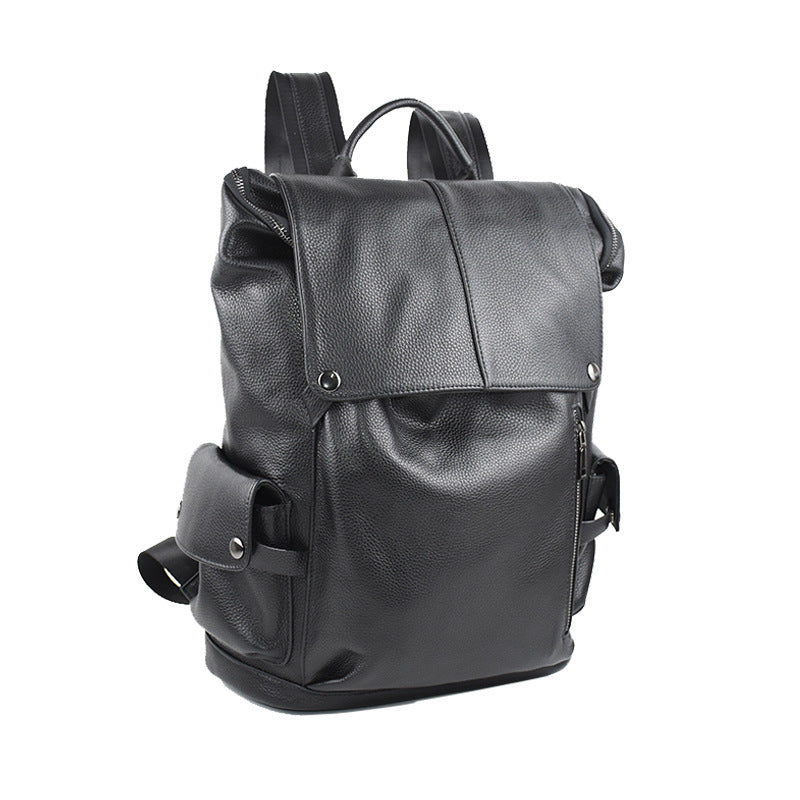 Men's Business Leather Large Capacity First Layer Backpacks