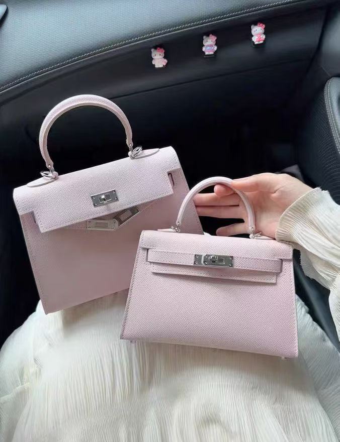 Women's Genuine Leather Second Generation Kelly Palm Print Handbags
