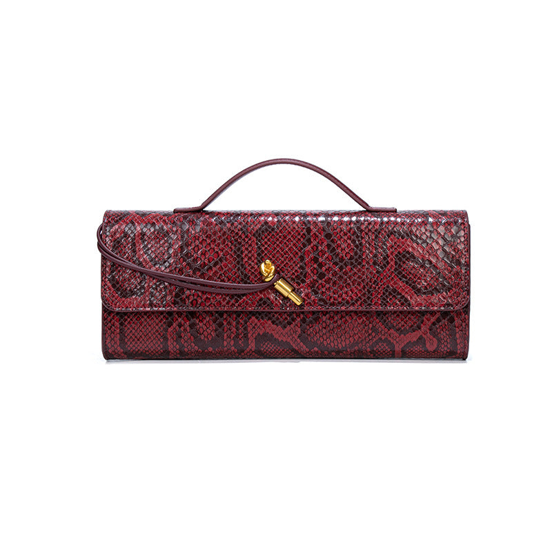 Women's Snake Pattern High Sense Hand Holding Dinner Lightweight Handbags