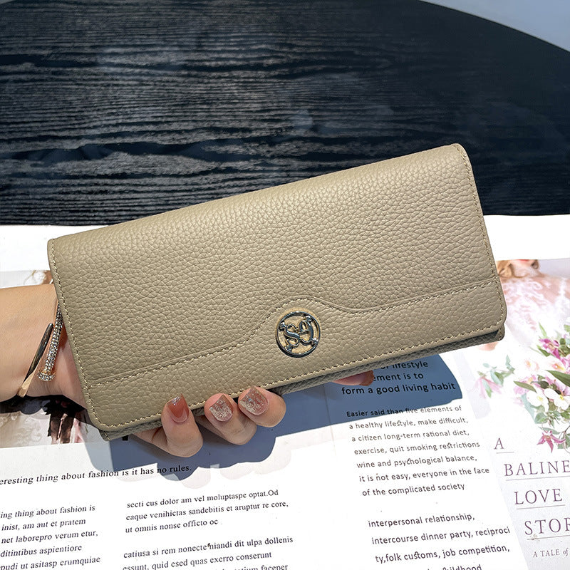 Women's Long Genuine Leather Large Capacity First Ladies Wallets
