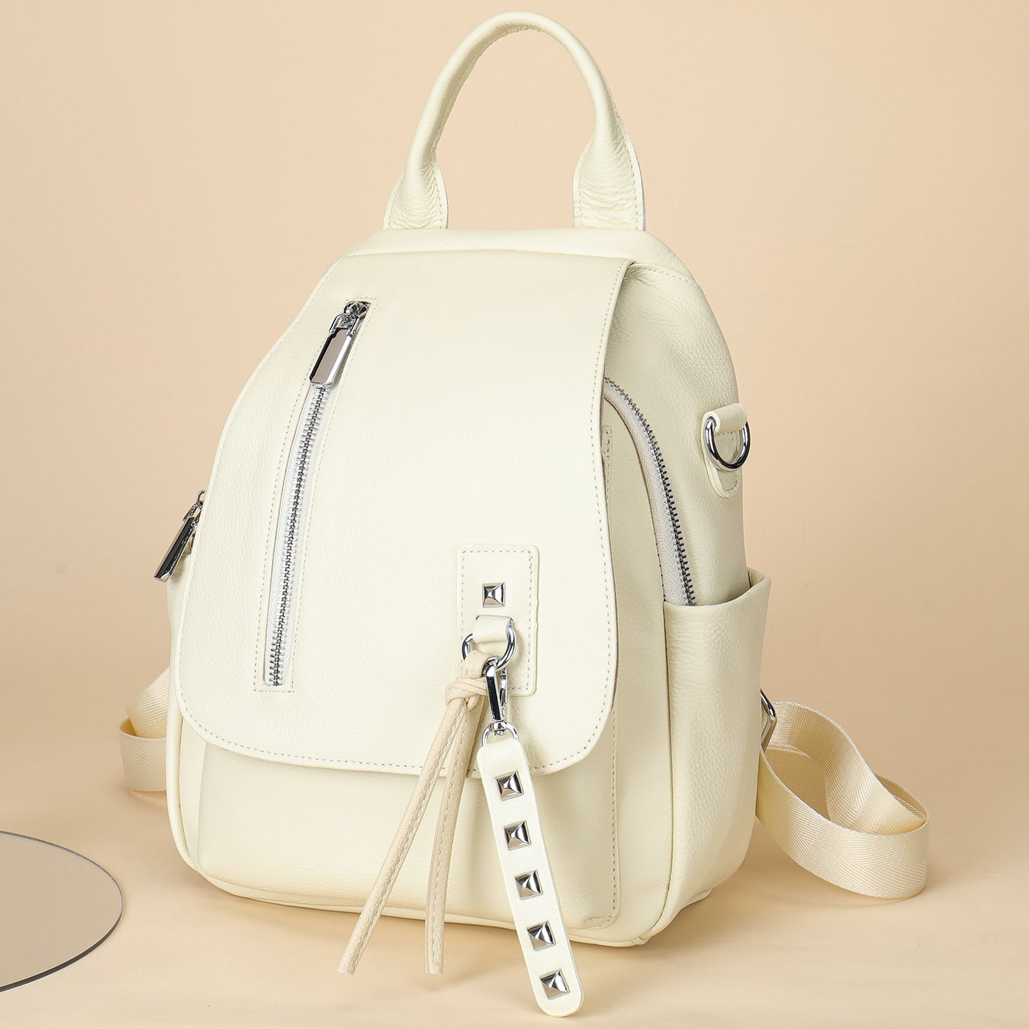 Women's Leather Style Genuine For Summer Leisure Backpacks