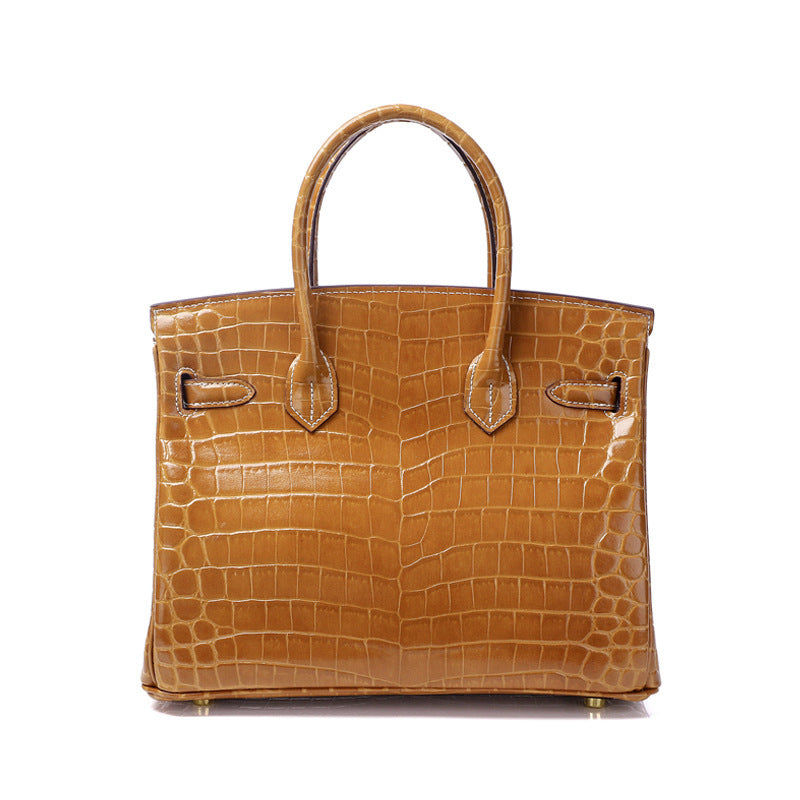 Women's Fashion Crocodile Pattern Genuine Leather Cow Bags