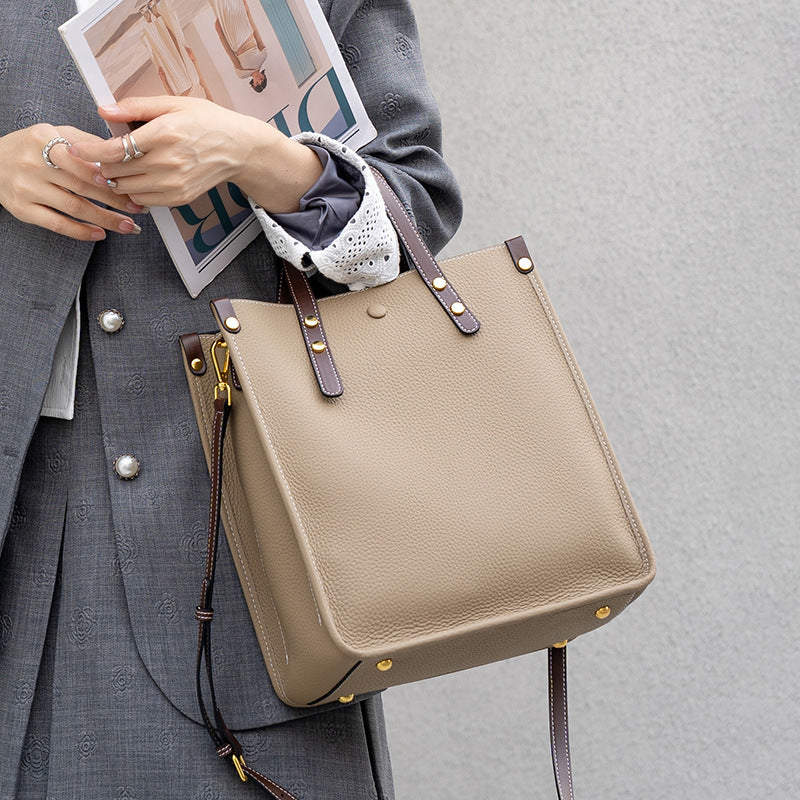 Women's Big Advanced Genuine Leather Large Capacity Handbags