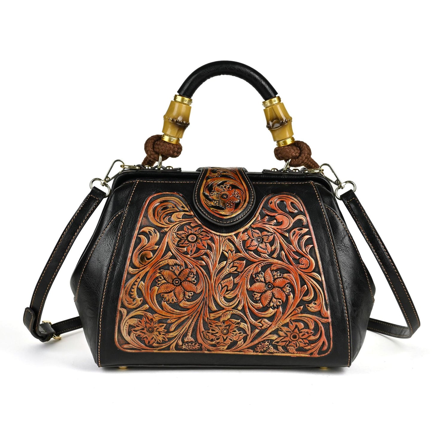 Women's Retro Rub Colored Totem Series Optional Embossed Handbags