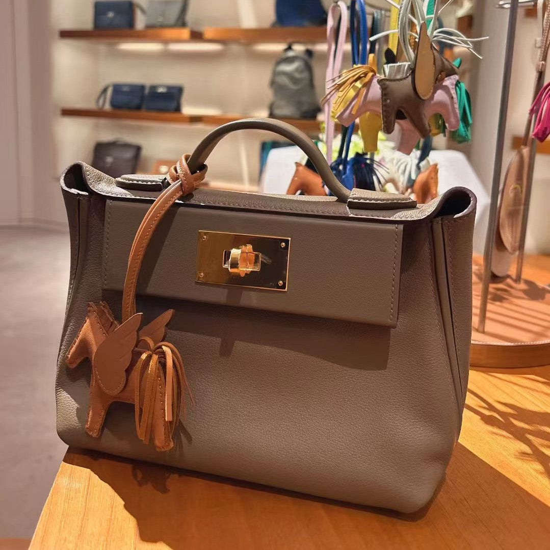 Women's Genuine Leather Kelly Single Dumpling Large Handbags