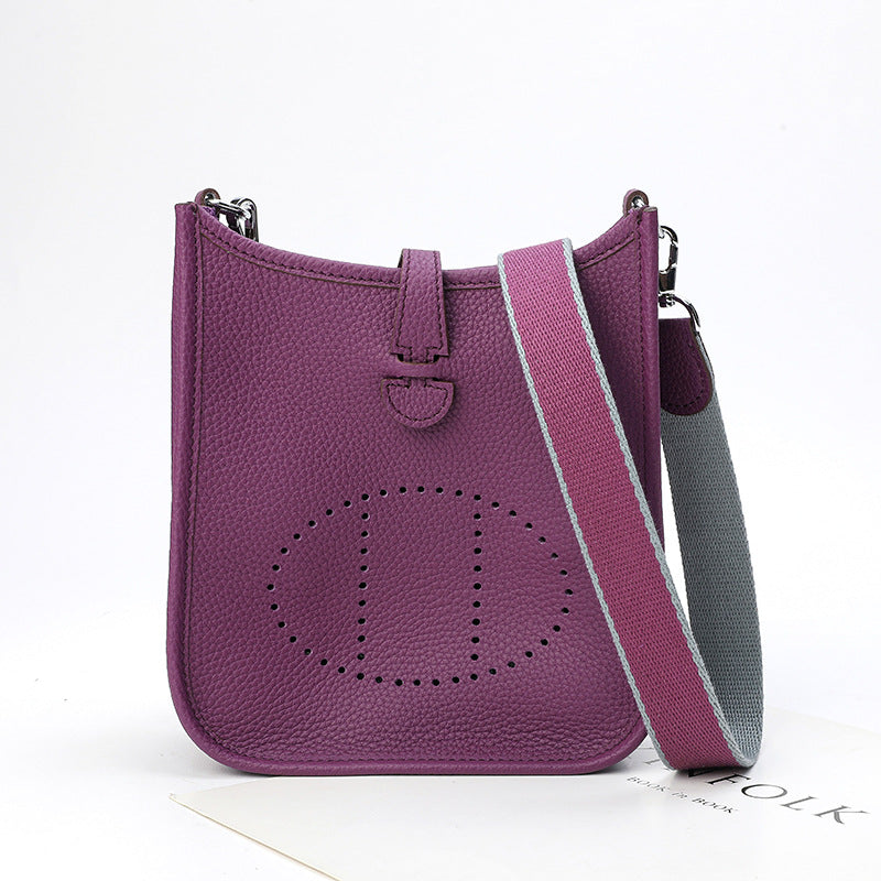 Women's First Layer Cowhide Genuine Leather Lychee Crossbody Bags