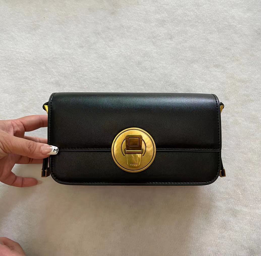 Women's Slouchy Genuine Leather Baguette Design Crossbody Bags