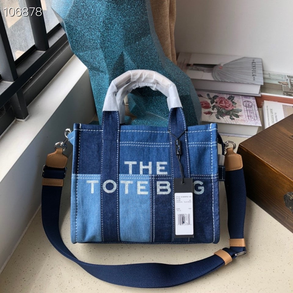 Mini Denim Color Matching Portable Shopping Handbags