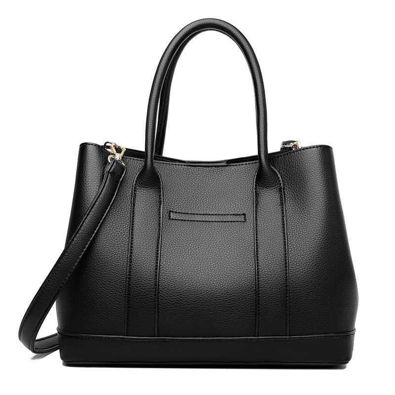 Women's Large Capacity Textured Fashion Soft Leather Handbags