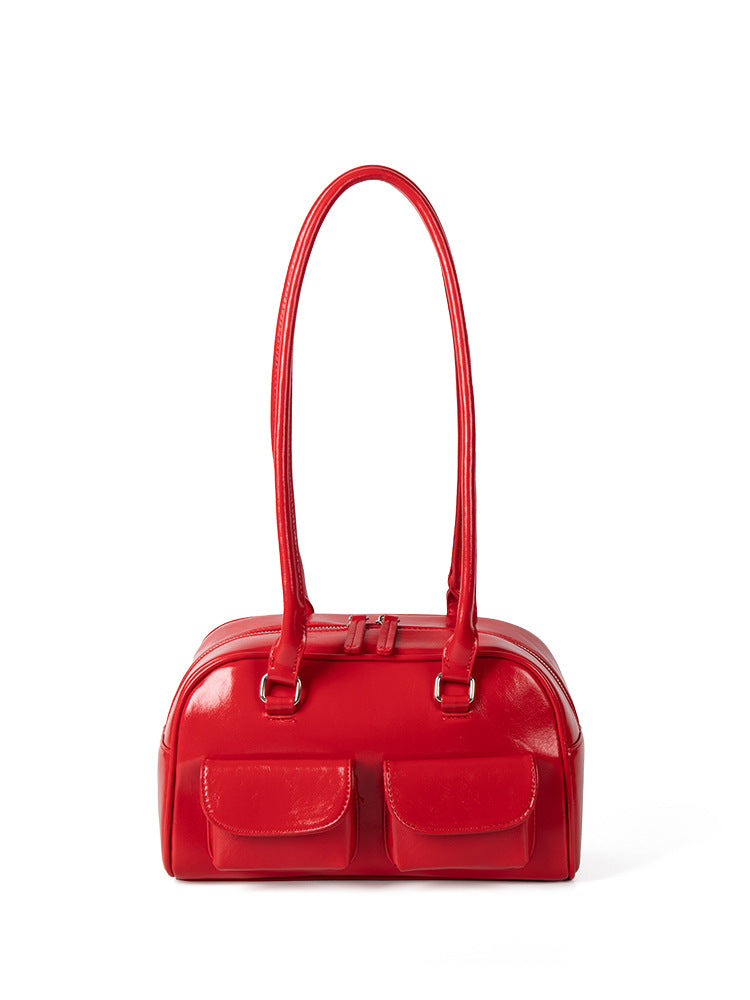 Women's Oil Wax Leather Underarm Large Capacity Shoulder Bags