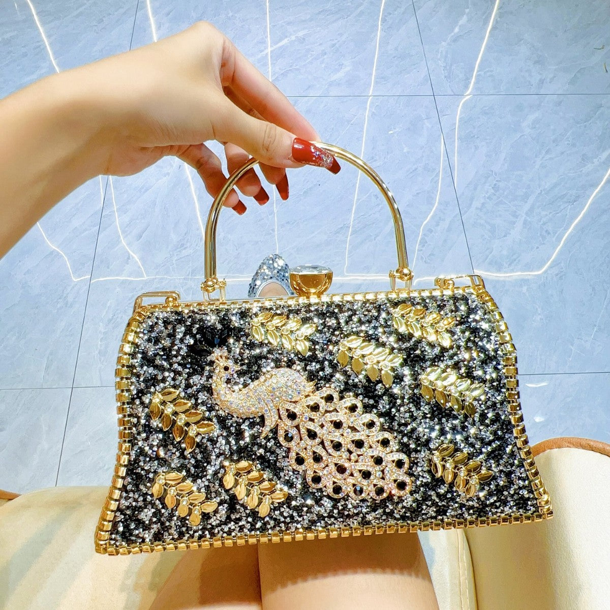 Sculpture Dinner Elegant Wedding Cheongsam Luxury Full Handbags
