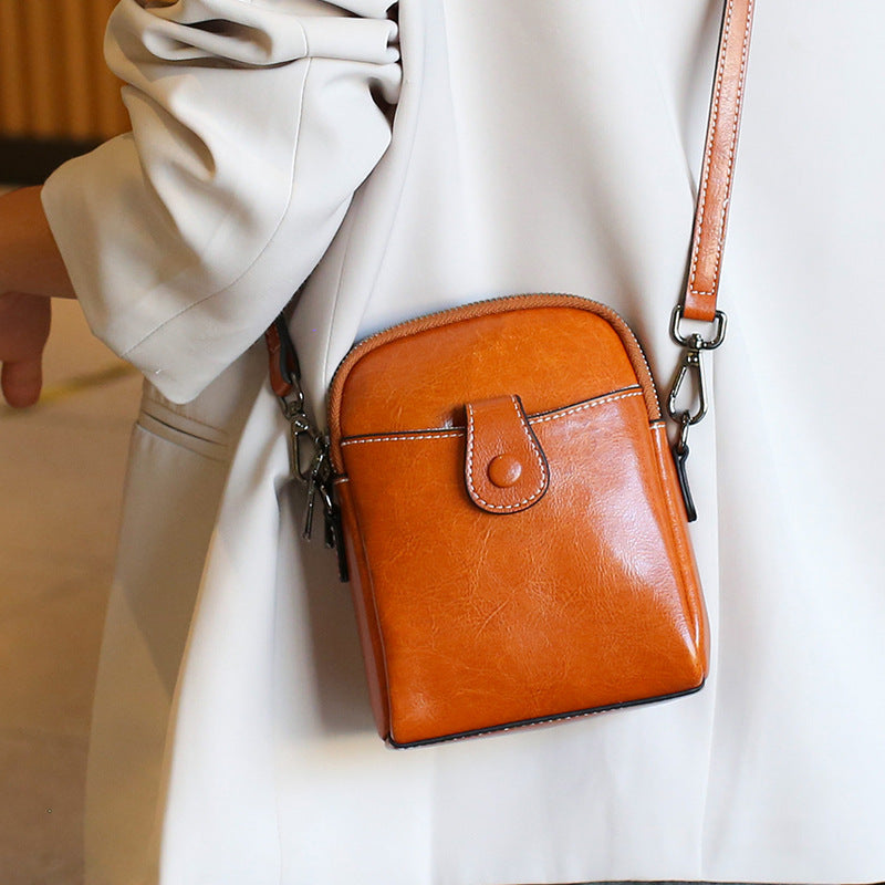 Women's Genuine Leather Female Niche Retro Easy Bags