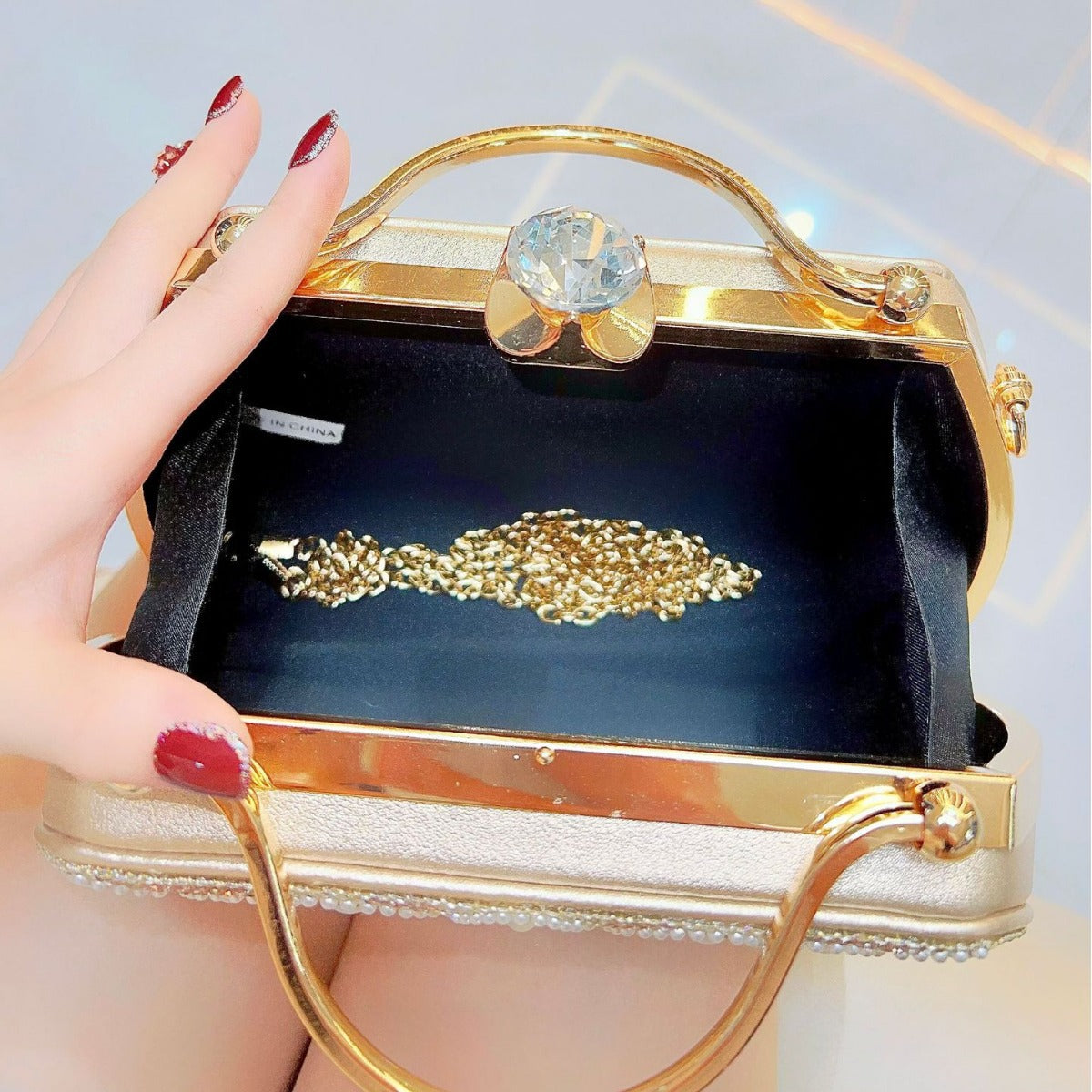 Women's Innovative Elegant Rhinestone Clutch Party Evening Bags