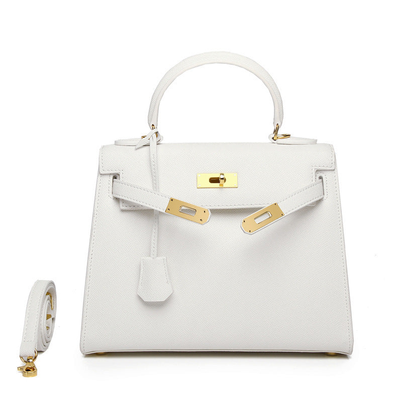 Women's Palm Print Cowhide Platinum Twist Genuine Handbags