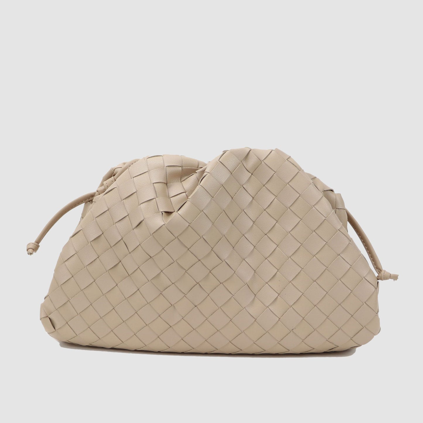 Women's Authentic Leather Weave Pleated Cloud Soft Cow Single Crossbody Bags