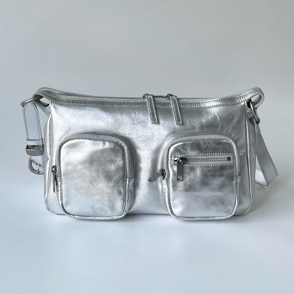 Retro Distressed Portable Underarm American Double Crossbody Bags