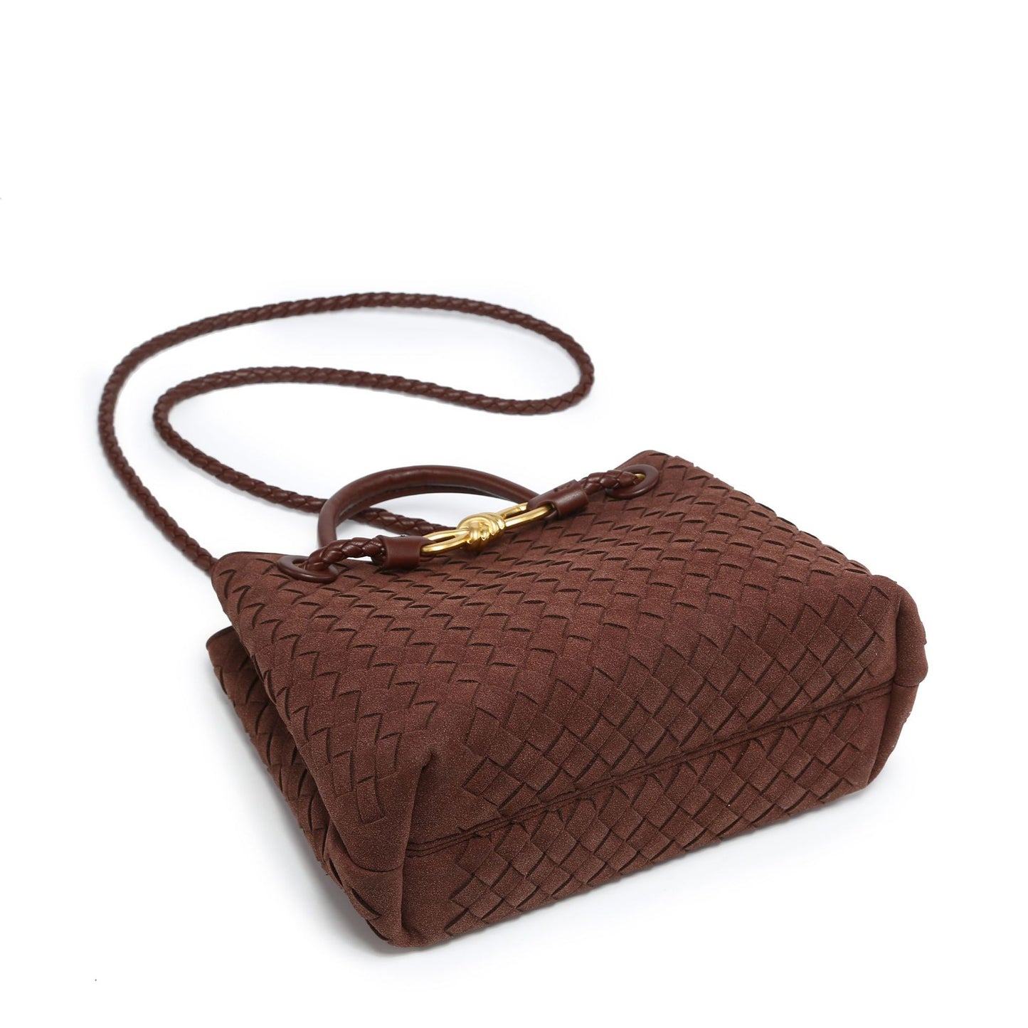 Women's Elegant Suede Vintage Bow Woven Shoulder Bags