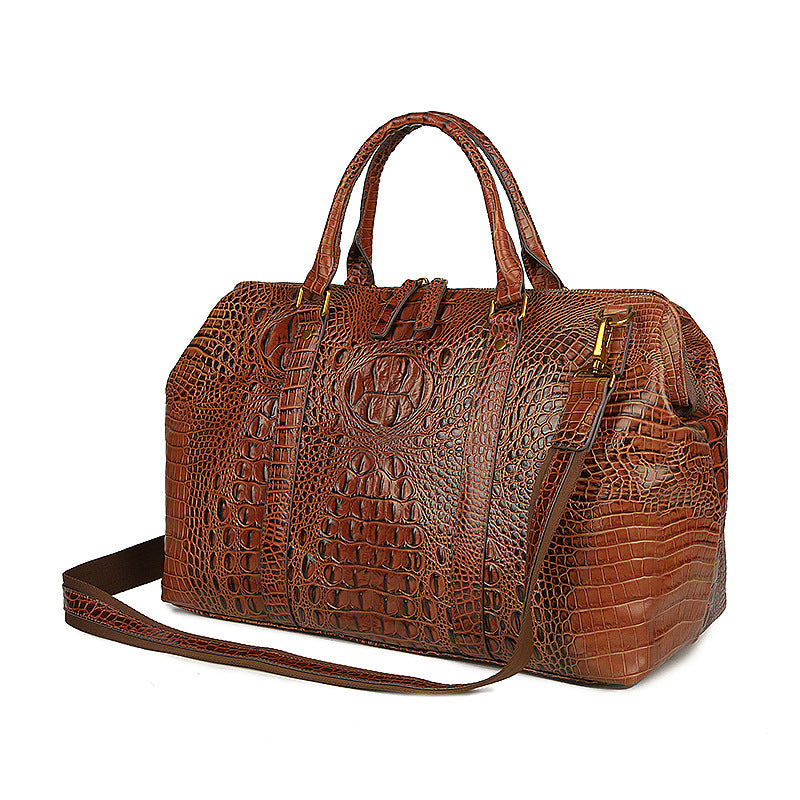 Men's Large Capacity First Layer Cowhide Crocodile Men's Handbags