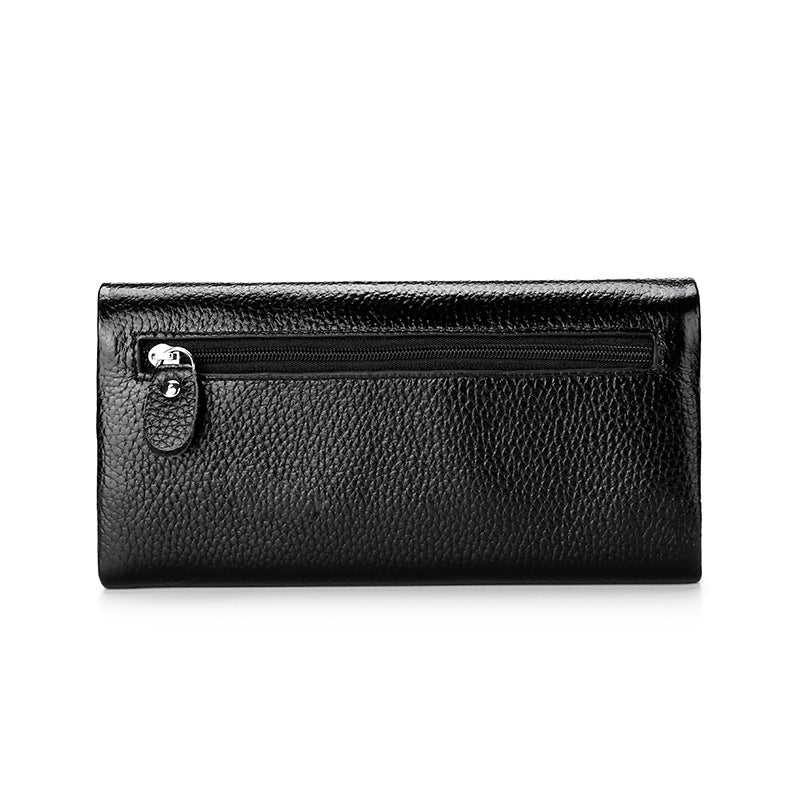 Women's Cowhide Real Leather Long Large Capacity Ladies Wallets