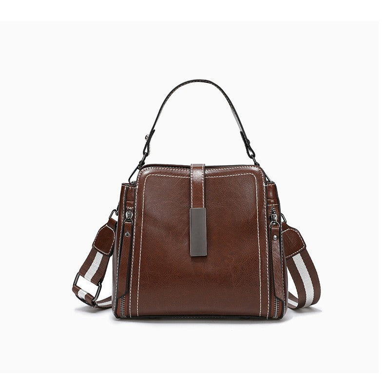 Women's Genuine Leather Fashionable Retro Portable High Sense Shoulder Bags
