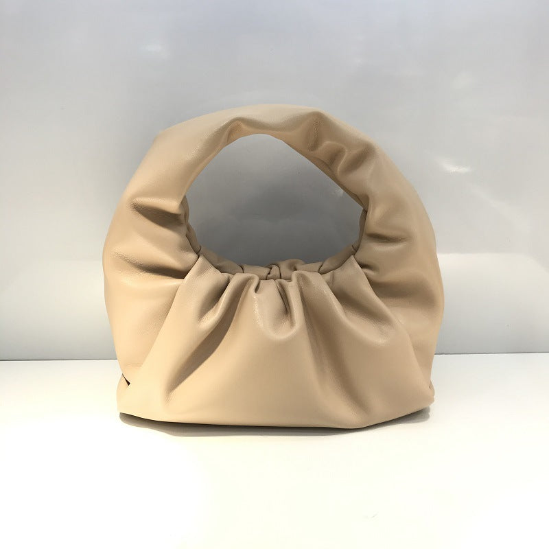 Hand Croissant Large Capacity Clip Pleated Handbags