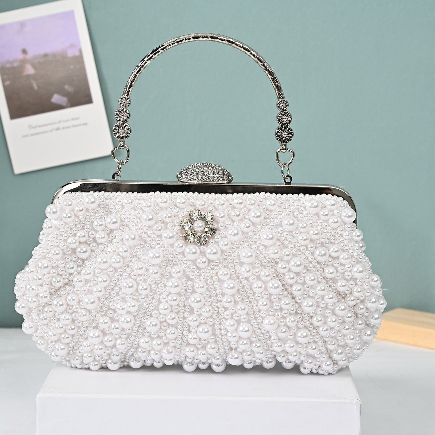Versatile Pearl Dinner Clutch Handmade Beaded Evening Bags